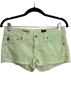 AG Adriano Goldschmied The Daisy Neon Green Low Rise Shorts